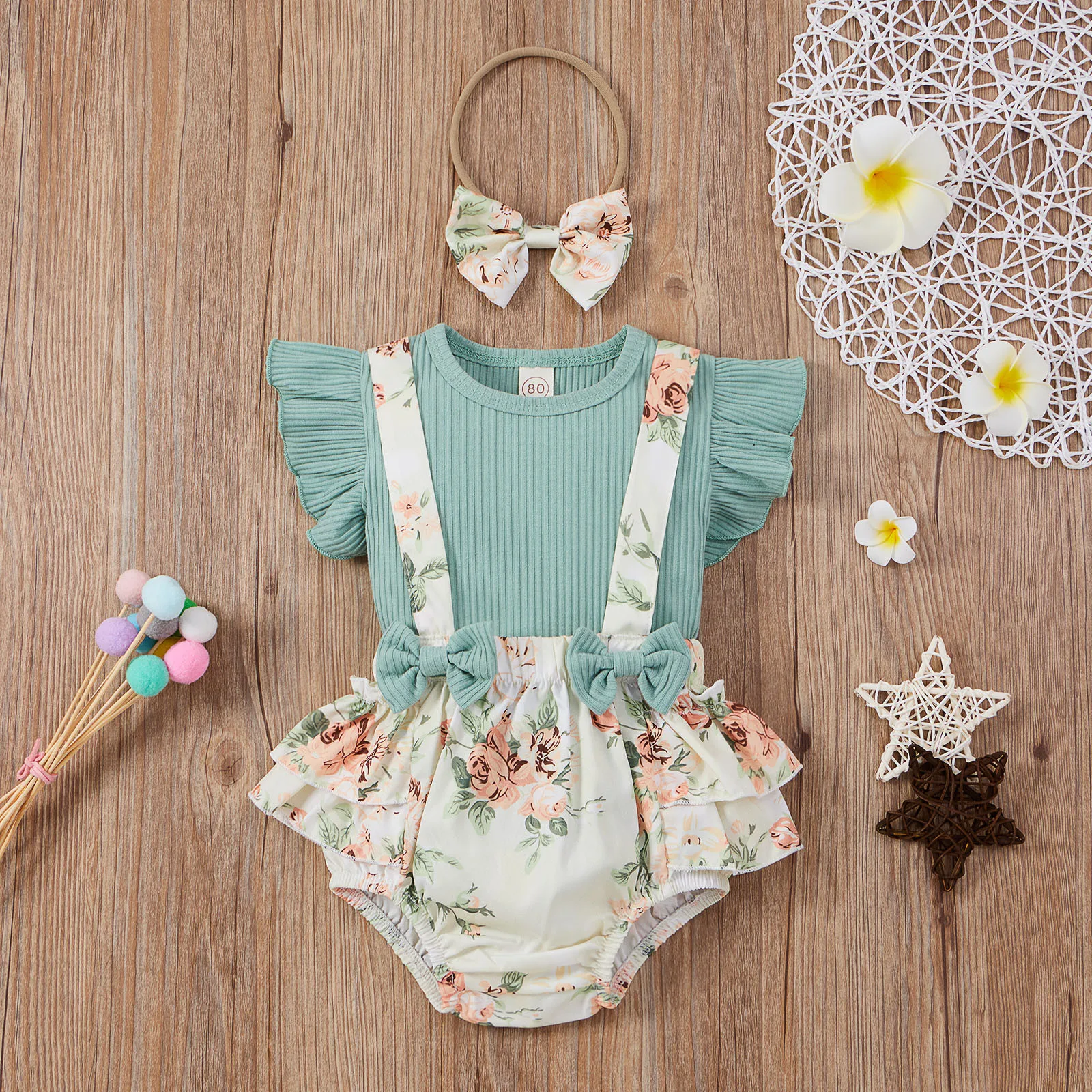 Toddler Baby Girls Set Knitted Ribbed Tops Fly Sleeve Solid Tops Floral Printed Pleated Suspender Shorts Girl Romper Outfits
Toddler Baby Girls Set Knitted Ribbed Tops Fly Sleeve Solid Tops Floral Printed Pleated Suspender Shorts Girl Romper Outfits