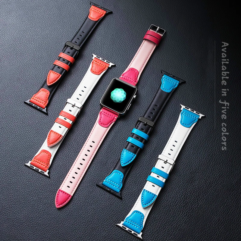 Ремешок кожаный для Apple Watch Band 44 мм 40 мм 42 мм 38 мм 44 мм, модный контрастный браслет из натуральной кожи HQ для IWatch Series 3 4 5 6 Se
Ремешок кожаный для Apple Watch Band 44 мм 40 мм 42 мм 38 мм 44 мм, модный контрастный браслет из натуральной кожи HQ для IWatch Series 3 4 5 6 Se