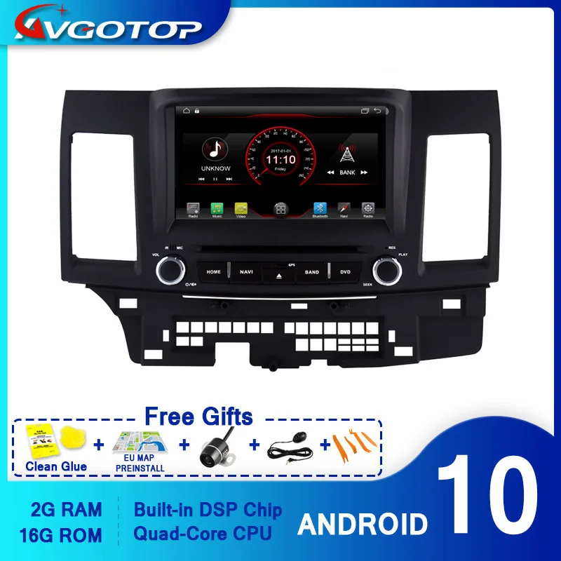 AVGOTOP Android 10 автомобильный проигрыватель с радио и GPS для MITSUBISHI LANCER 2G 16G