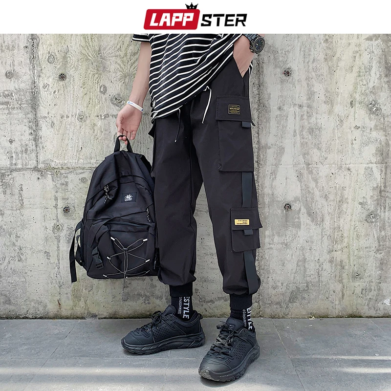 LAPPSTER Мужские Streetwear бегуны Брюки 2019 Mens Hip Hop Black Тренировочные штаны мужчины