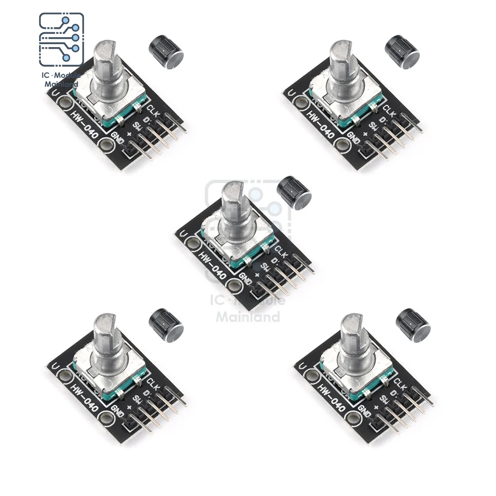 

5PCS 360 Degrees KY-040 Rotary Encoder Brick Sensor Module Development Switch With 15x16.5 mm Potentiometer Knob Cap For Arduino