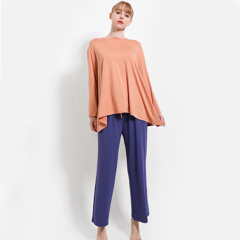 Modal Pajamas Women Spring Autumn Thin Long-sleeved Trousers Contrast Color Loose Home Wear Two-piece Suit Pyjama Chaud Femme
Modal Pajamas Women Spring Autumn Thin Long-sleeved Trousers Contrast Color Loose Home Wear Two-piece Suit Pyjama Chaud Femme