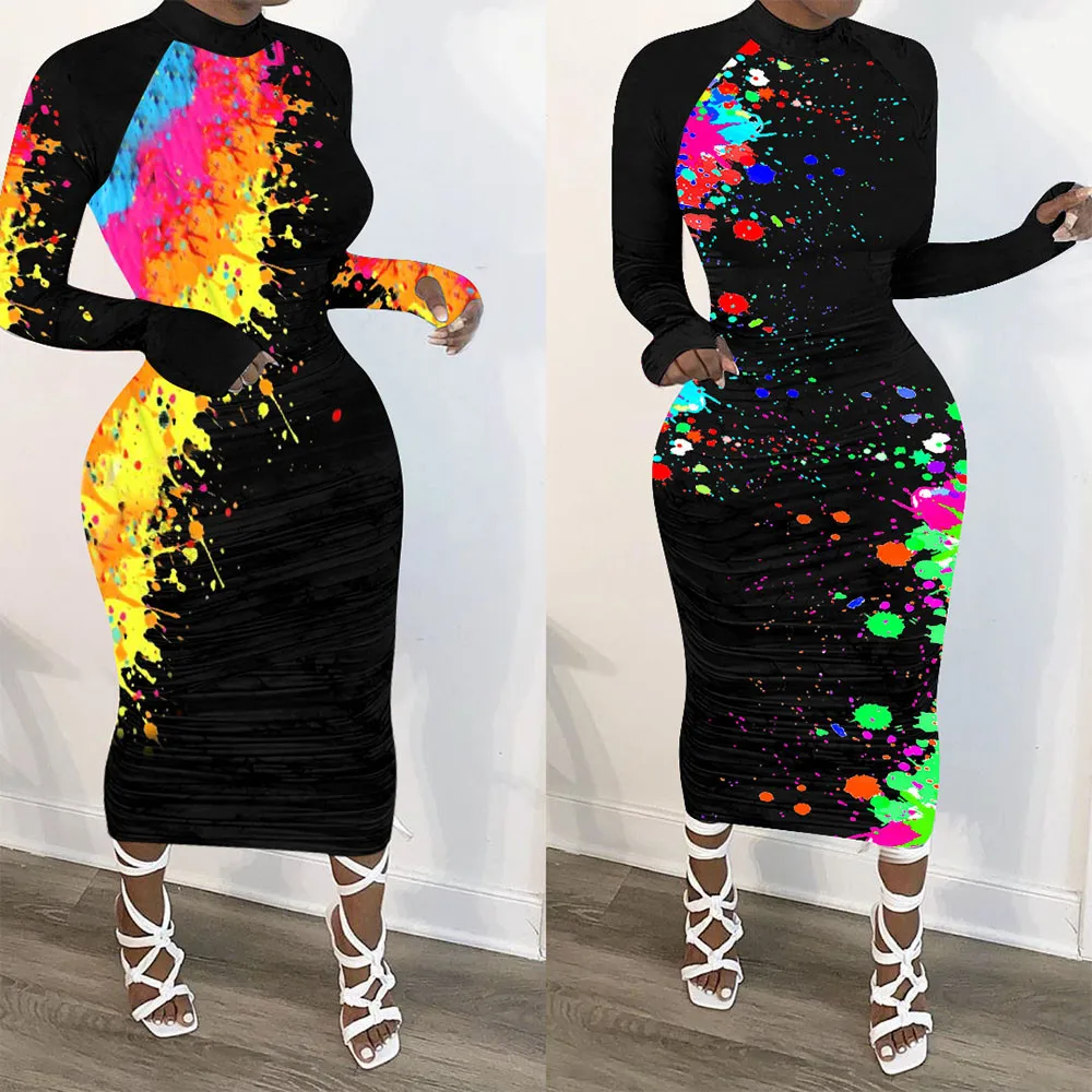 Graffiti Print Long Sleeve Bodycon Dress Women Autumn Sheath Ankle-length Midi Dress Ladies Streetwear Party Bandage Maxi Dress
Graffiti Print Long Sleeve Bodycon Dress Women Autumn Sheath Ankle-length Midi Dress Ladies Streetwear Party Bandage Maxi Dress