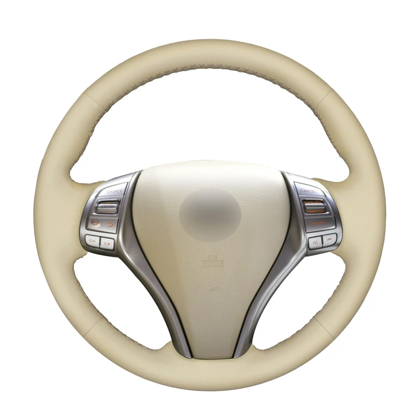 Hand-stitched Beige PU Artificial Leather Car Steering Wheel Covers for Nissan Teana Altima X-Trail Qashqai Tiida Pulsar Navara
Hand-stitched Beige PU Artificial Leather Car Steering Wheel Covers for Nissan Teana Altima X-Trail Qashqai Tiida Pulsar Navara