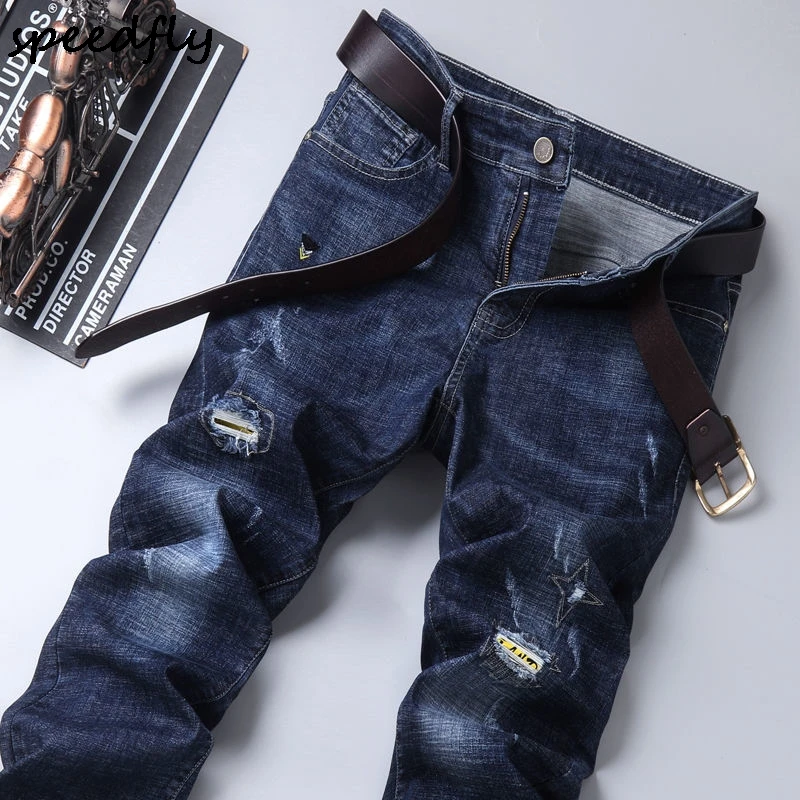 Джинсы мужские тонкие стрейчевые, модные повседневные длинные брюки с дырками, черные, Корейская версия, лето
Джинсы мужские тонкие стрейчевые, модные повседневные длинные брюки с дырками, черные, Корейская версия, лето