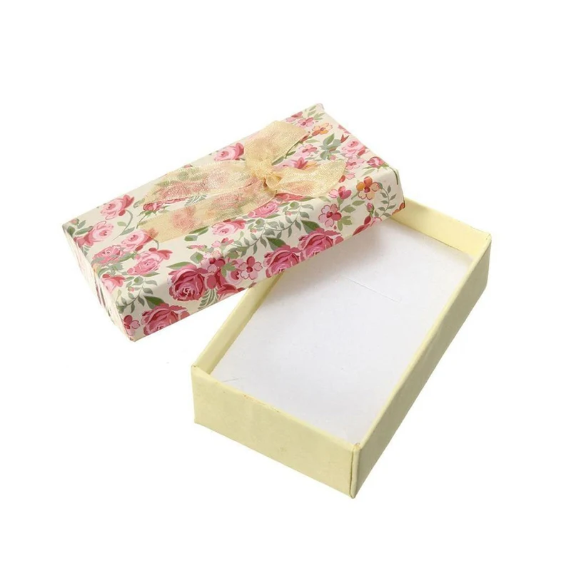 1Pcs Cute Bow Paper Box Rectangle Floral Print Gift Box Necklace Bracelets Earring Ring Jewelry Packing Gifts Boxes With Sponge
1Pcs Cute Bow Paper Box Rectangle Floral Print Gift Box Necklace Bracelets Earring Ring Jewelry Packing Gifts Boxes With Sponge