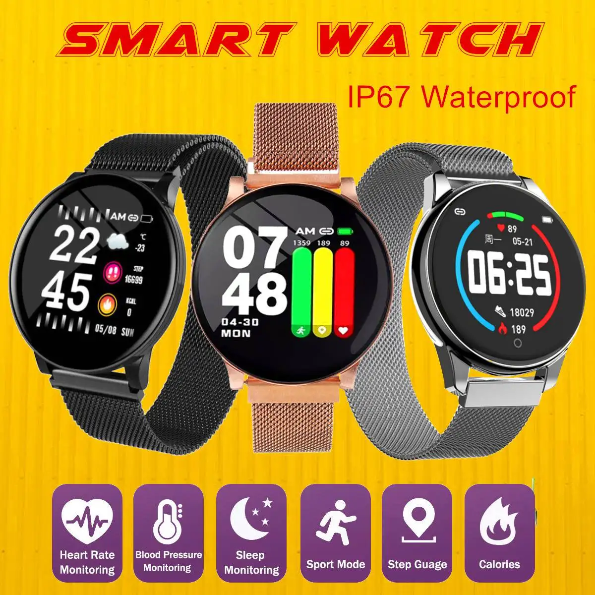 Men Women Smart Watch Blood Oxygen Pressure Activity Sport Wristband Fitness Bracelet Tracker Monitor Smartwatch for Android IOS
Men Women Smart Watch Blood Oxygen Pressure Activity Sport Wristband Fitness Bracelet Tracker Monitor Smartwatch for Android IOS
