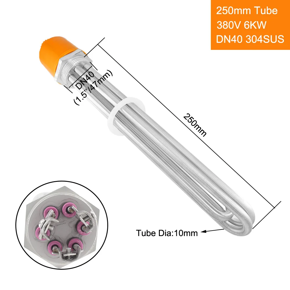 DN40/1 5 дюйма нагревательный элемент для резервуара воды 380 В трубчатая