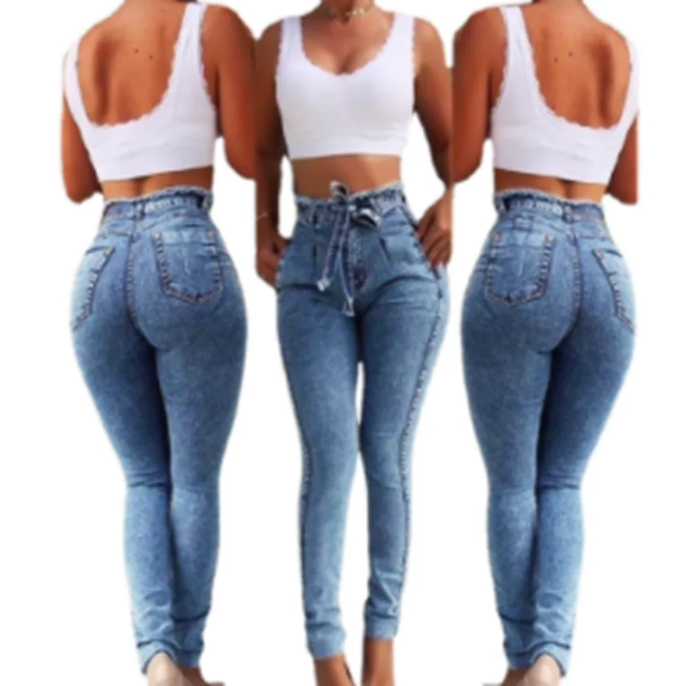 Hot-Selling Women's jeans slim stretch fringed Belt High waist Hip Lift Tight-fitting Denim Trousers multi-pocket pure cotton
Hot-Selling Women's jeans slim stretch fringed Belt High waist Hip Lift Tight-fitting Denim Trousers multi-pocket pure cotton