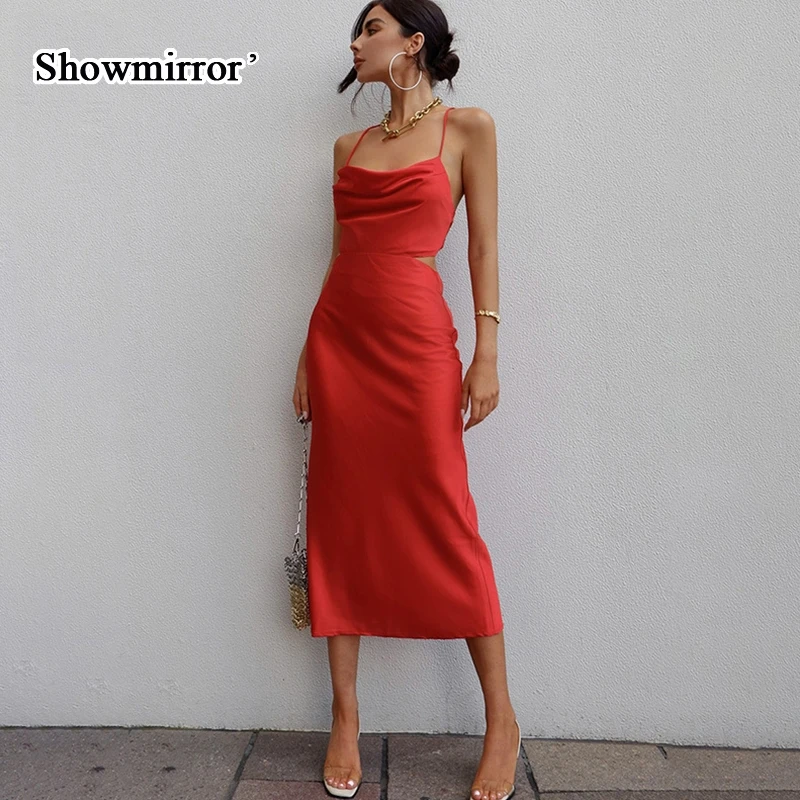 Showmirror Fashion Straps Draped Midi Dress Women Sleeveless Dresses Elegant Summer Bandage Lace Up Gown Outfits Clothes
Showmirror Fashion Straps Draped Midi Dress Women Sleeveless Dresses Elegant Summer Bandage Lace Up Gown Outfits Clothes