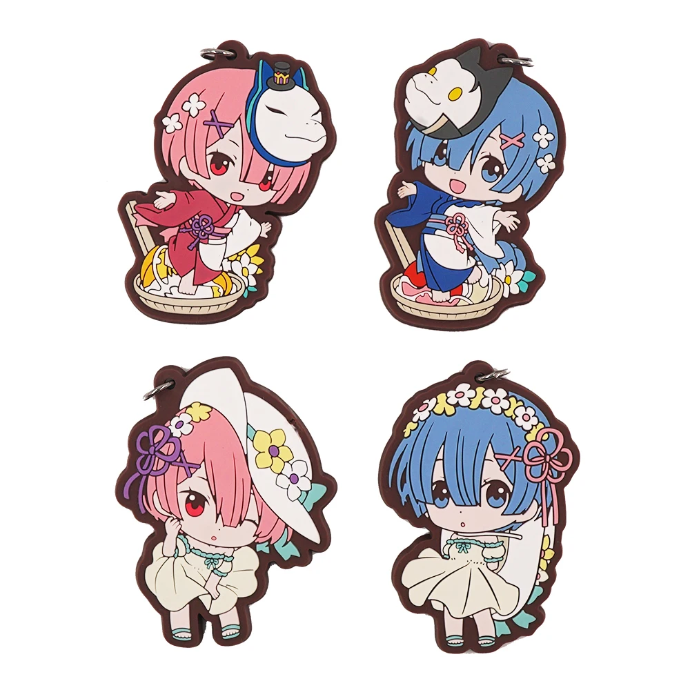 Резиновый брелок кимоно Rezero с ремешком из аниме Re life Rem Ram Re:Zero kara Hajimeru Isekai