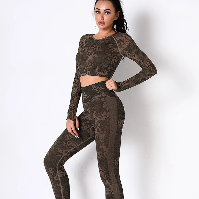 Women Clothing Yoga Gym Sets Seamless Fitness Leggings Suit Tracksuit Long Sleeve High Waist Leggings Two Piece Workout Set
Women Clothing Yoga Gym Sets Seamless Fitness Leggings Suit Tracksuit Long Sleeve High Waist Leggings Two Piece Workout Set