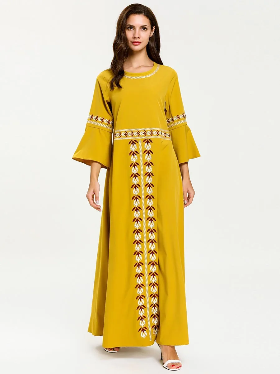 Musulman Muslim Abaya Dress for Women Trumpet Sleeve Embroidery Floral Big Swing A-line Long Dresses Arab Turkey Kimono Clothes
Musulman Muslim Abaya Dress for Women Trumpet Sleeve Embroidery Floral Big Swing A-line Long Dresses Arab Turkey Kimono Clothes