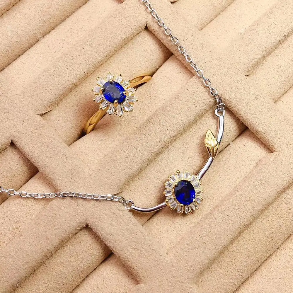 New Design Real Natural Sapphire jewelry set Natural Real Sapphire 925 sterling silver 1pc pendant,1pc ring
New Design Real Natural Sapphire jewelry set Natural Real Sapphire 925 sterling silver 1pc pendant,1pc ring