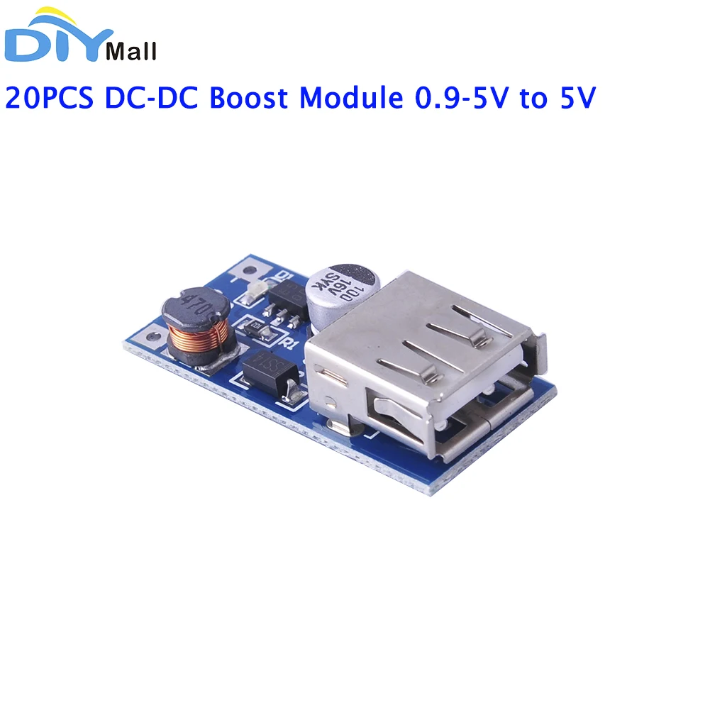 20pcs DC-DC Step Up Module Boost Converter 0.9V-5V to 5V 600MA USB Mobile Power Boost Circuit Board
20pcs DC-DC Step Up Module Boost Converter 0.9V-5V to 5V 600MA USB Mobile Power Boost Circuit Board