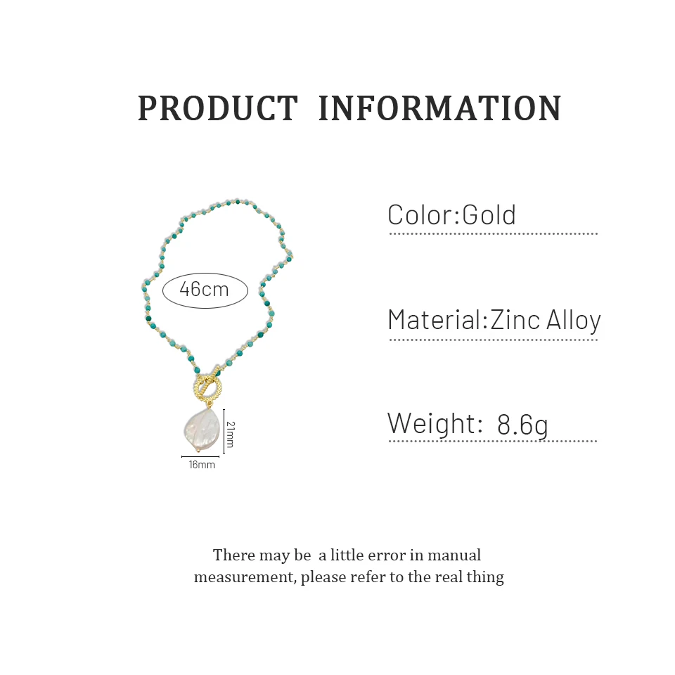 Monlansher Large Pearl Pendant Necklace Green Natural Stone Gold Color Thin Chain Necklace Vintage Trendy Chain Necklace Jewelry 
Monlansher Large Pearl Pendant Necklace Green Natural Stone Gold Color Thin Chain Necklace Vintage Trendy Chain Necklace Jewelry