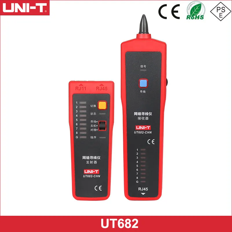 

UNI-T UT682 Network Wire Tester Tracker RJ11 RJ45 Wire Line Finder Lan tester Handheld Cable Testing Tool for Network Maintenanc