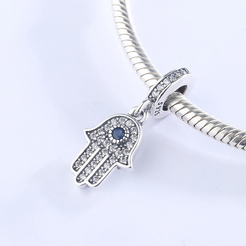 925 Sterling Silver Palm Blue CZ Zircon Evil Eye Pendant Charm Bracelet DIY Jewelry Making For Original Pandora
925 Sterling Silver Palm Blue CZ Zircon Evil Eye Pendant Charm Bracelet DIY Jewelry Making For Original Pandora