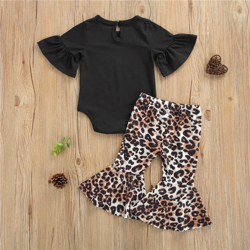 Baby Girls Spring Outfits 2Pcs , Solid Color Mandarin Sleeves Romper + Leopard Print Flare Trousers for Toddler , 0-24 Months
Baby Girls Spring Outfits 2Pcs , Solid Color Mandarin Sleeves Romper + Leopard Print Flare Trousers for Toddler , 0-24 Months