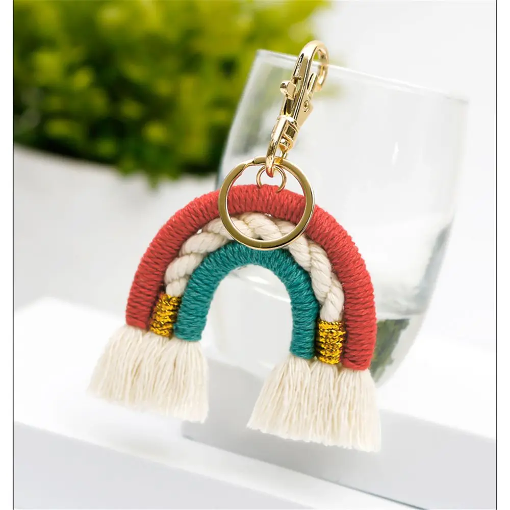 1Pc Weaving Rainbow Keychains for Women Boho Handmade key Holder Keyring Macrame Bag Charm Car Hanging Jewelry Gifts 2022 New
1Pc Weaving Rainbow Keychains for Women Boho Handmade key Holder Keyring Macrame Bag Charm Car Hanging Jewelry Gifts 2022 New