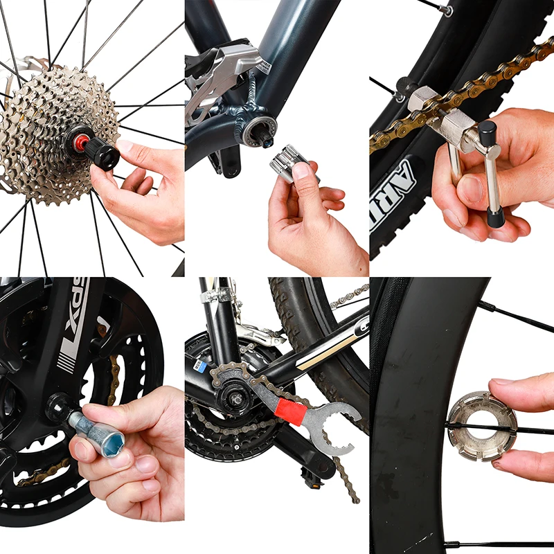 Multifunctional Bicycle Repair Tool Kits Chain Breaker Flywheel Remover Crank Puller Wrench MTB Road Bikes Maintenance Tools
Multifunctional Bicycle Repair Tool Kits Chain Breaker Flywheel Remover Crank Puller Wrench MTB Road Bikes Maintenance Tools