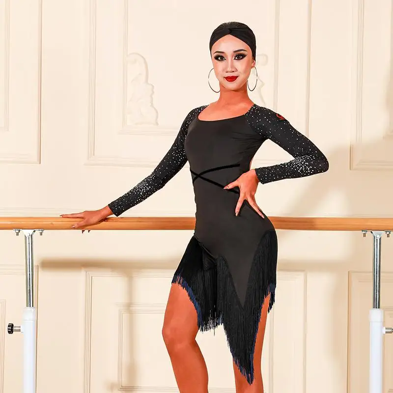 New Women Long Sleeve Tassel Latin Dance Fringe Dress Competition Dresses Lady Backless Performance Costume
New Women Long Sleeve Tassel Latin Dance Fringe Dress Competition Dresses Lady Backless Performance Costume