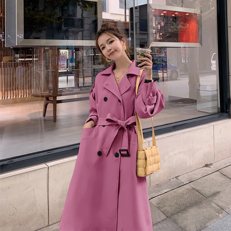2020 Autumn Korean Version Fashion Double-Breasted Women Trench Coat Mid-length Long Loose temperament British Style Chic Coat
2020 Autumn Korean Version Fashion Double-Breasted Women Trench Coat Mid-length Long Loose temperament British Style Chic Coat