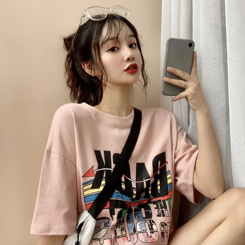 Pink T Shirs Funny Letter Graphic Print Harajuku Summer Female Tshirt White Tops Tee Casual Short Oversize Tshirt Woman Fashion
Pink T Shirs Funny Letter Graphic Print Harajuku Summer Female Tshirt White Tops Tee Casual Short Oversize Tshirt Woman Fashion