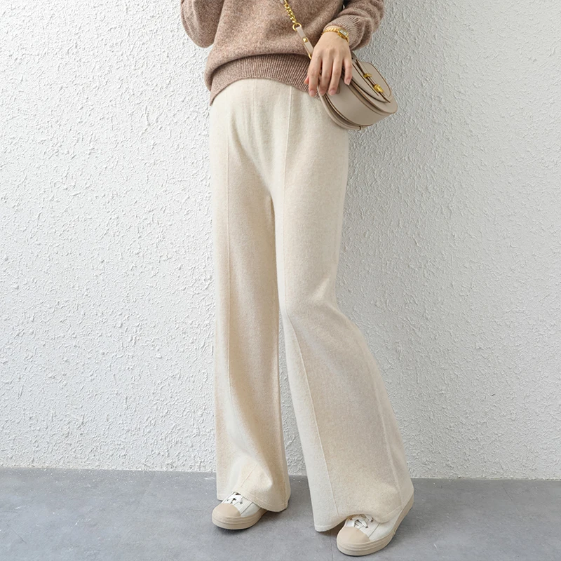 Fall winter merino wool trousers women's casual cashmere knitted wide-leg pants high-waist loose-fitting woolen trousers
Fall winter merino wool trousers women's casual cashmere knitted wide-leg pants high-waist loose-fitting woolen trousers