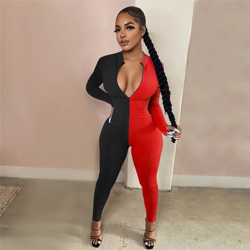 2021 Autumn Long Sleeve Jumpsuit Rompers New Women Deep V-neck Front Zippers Bodycon Skinny Color Sports Jumpsuit Long Trousers
2021 Autumn Long Sleeve Jumpsuit Rompers New Women Deep V-neck Front Zippers Bodycon Skinny Color Sports Jumpsuit Long Trousers