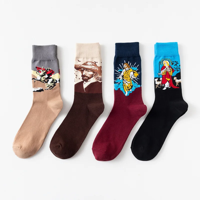 4 pairs Autumn and Winter Lovers EUROPE Harajuku Funny Socks Oil Painting Creativity Kawaii Women Socks
4 pairs Autumn and Winter Lovers EUROPE Harajuku Funny Socks Oil Painting Creativity Kawaii Women Socks