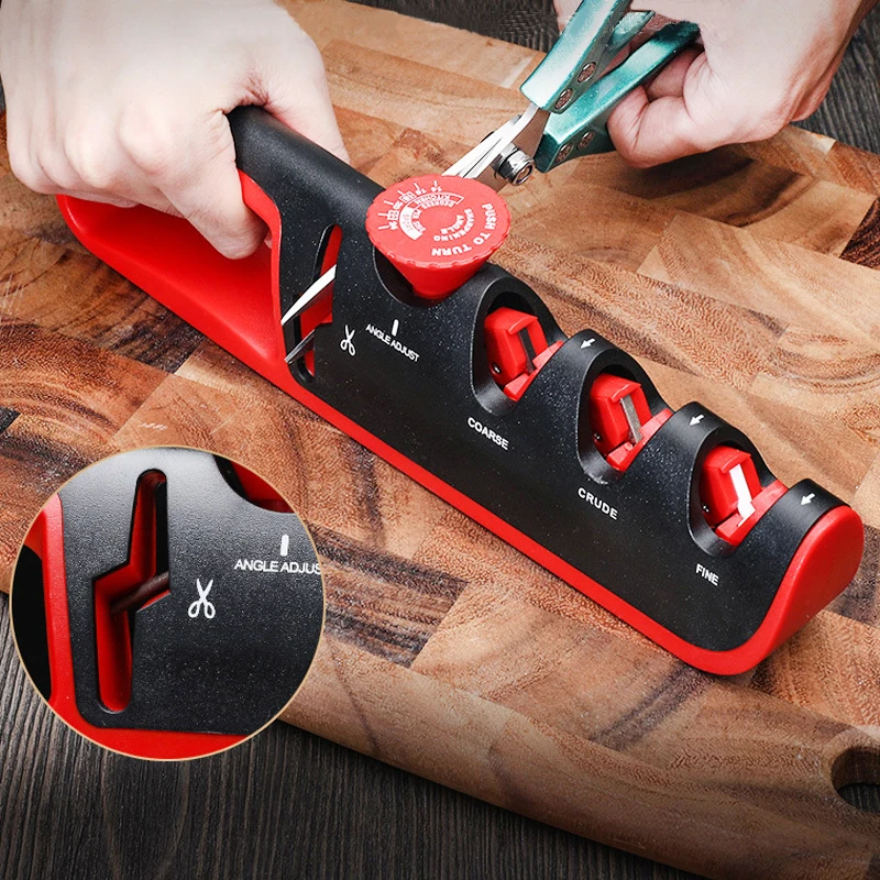 Knife Sharpener Multifunctional 4 In 1 Grind Scissor Grindstone Adjustable Angle Tungsten Diamond Ceramic Sharpening Tools
Knife Sharpener Multifunctional 4 In 1 Grind Scissor Grindstone Adjustable Angle Tungsten Diamond Ceramic Sharpening Tools