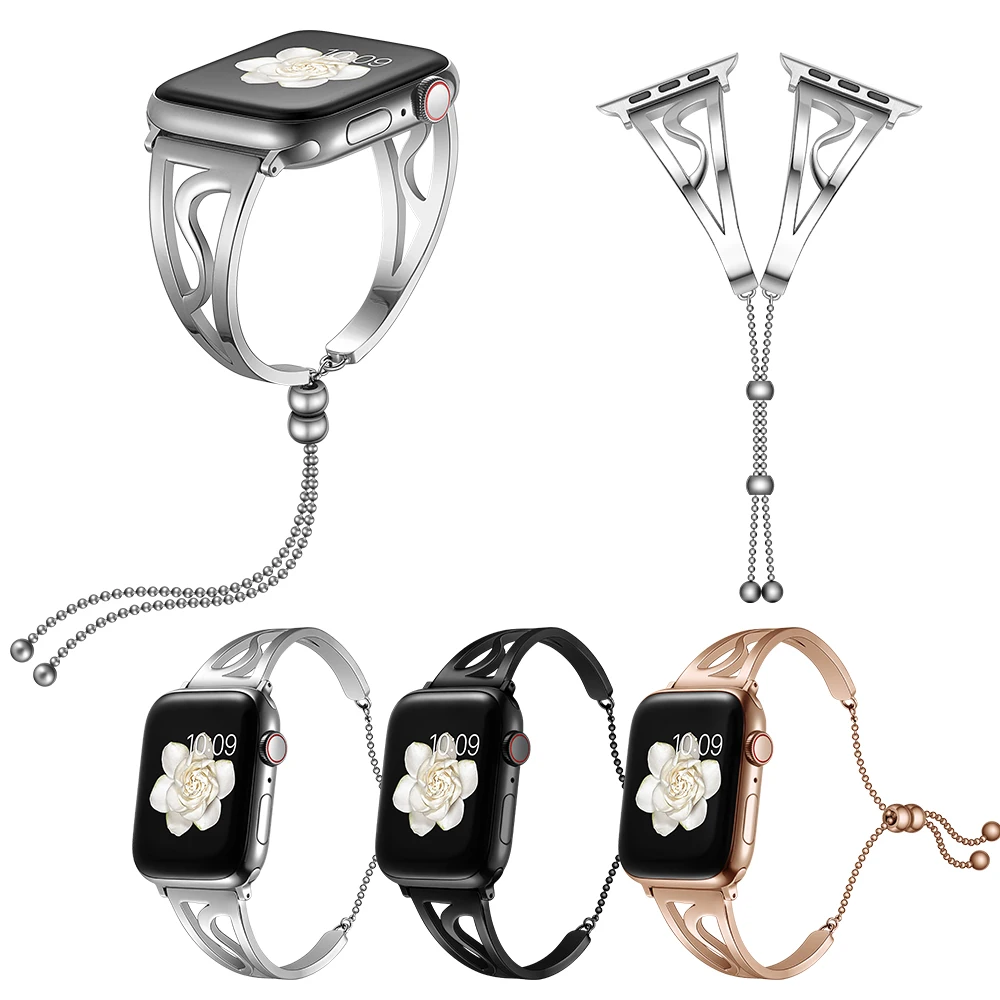 Women Stainless Steel Jewelry Chain Bracelet for Apple Watch Band 38mm 40mm 42mm 44mm Apple IWatch Strap Series 1 2 3 4 5
Women Stainless Steel Jewelry Chain Bracelet for Apple Watch Band 38mm 40mm 42mm 44mm Apple IWatch Strap Series 1 2 3 4 5