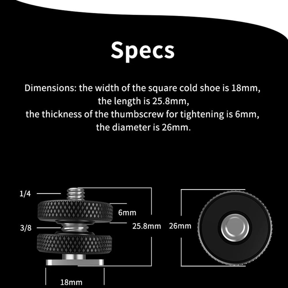 TELESIN 1/4 Stainless Steel Cold Shoe Mount Adapter Extension For Sports Camera DSLR VLOG Selfie Photography RC Quadcopter Accs
TELESIN 1/4 Stainless Steel Cold Shoe Mount Adapter Extension For Sports Camera DSLR VLOG Selfie Photography RC Quadcopter Accs