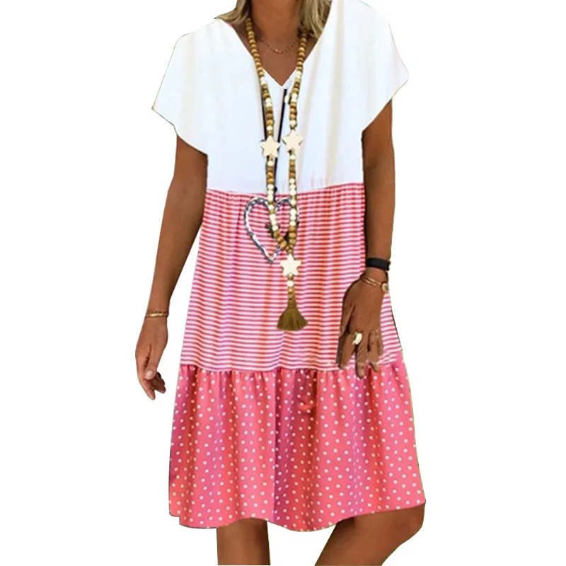 S-5XL Women Sexy Fashion V-Neck Midi Dress Vintage Short Sleeve A-Line Vestidos Casual Elegant Patchwork Dresses Plus Size
S-5XL Women Sexy Fashion V-Neck Midi Dress Vintage Short Sleeve A-Line Vestidos Casual Elegant Patchwork Dresses Plus Size