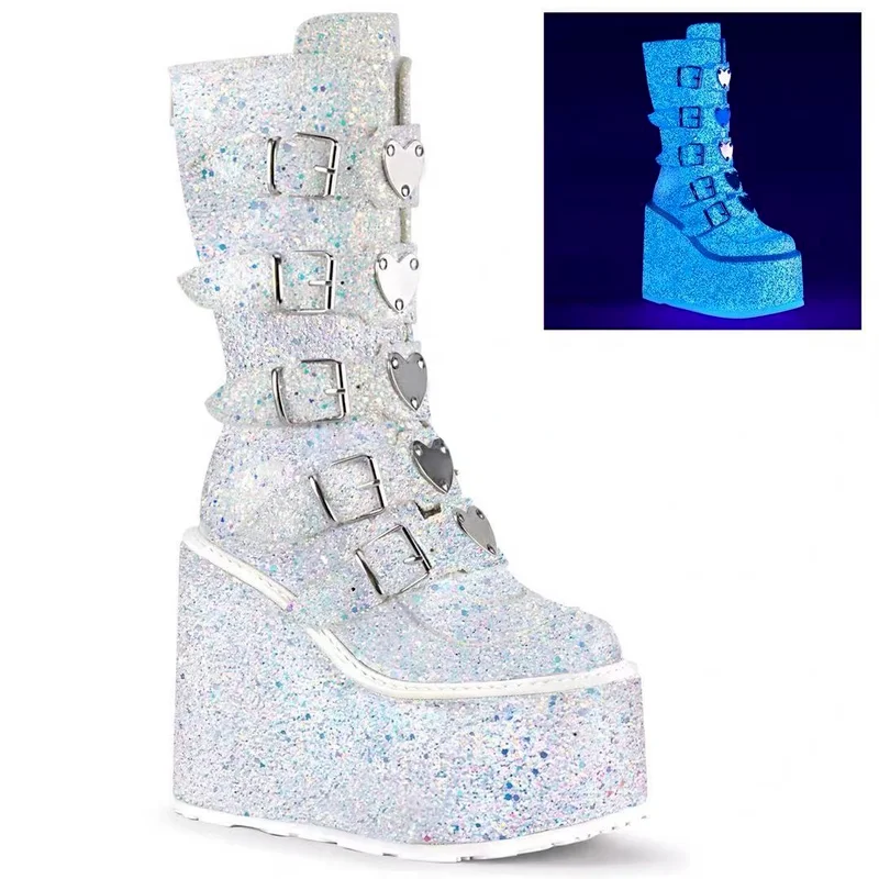 2021 Autumn and Winter New Women's Thick-soled Wedge Heel Mid-tube Boots Female Metal Love Decoration Comfortable Casual Boots
2021 Autumn and Winter New Women's Thick-soled Wedge Heel Mid-tube Boots Female Metal Love Decoration Comfortable Casual Boots