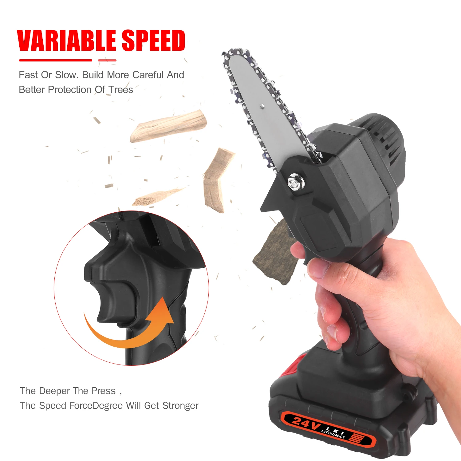 21V Electric Chainsw Saw Cordless Electric Pruning Saw One-Hand Wood Cutter Mini Electric Saw Logging Branch with Battery
21V Electric Chainsw Saw Cordless Electric Pruning Saw One-Hand Wood Cutter Mini Electric Saw Logging Branch with Battery