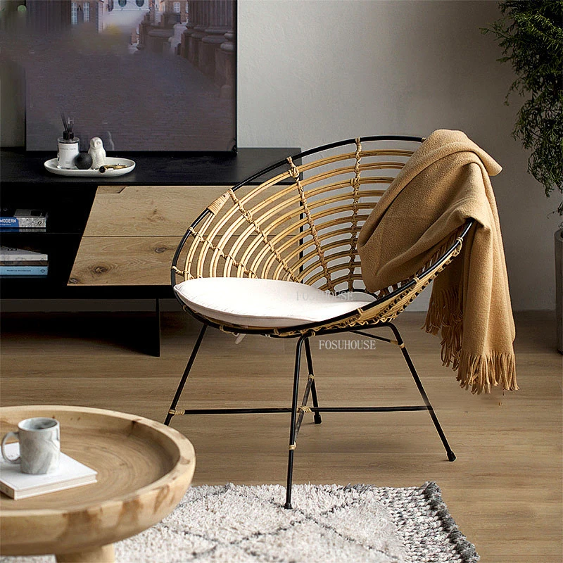 Modern Living Room Chair Minimalist Design Living Room Rattan Wrought Iron Creative Leisure Round Chair Natural Wicker Armchair
Modern Living Room Chair Minimalist Design Living Room Rattan Wrought Iron Creative Leisure Round Chair Natural Wicker Armchair