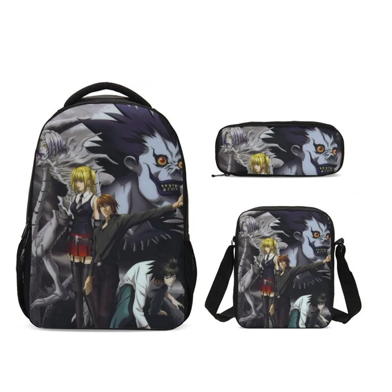 3Pcs/Set Portfolio School Bags For Boys Girls Cool Anime Cartoon Death Note 3D Printing Backpacks Kids Bookbag Casual Daypacks
3Pcs/Set Portfolio School Bags For Boys Girls Cool Anime Cartoon Death Note 3D Printing Backpacks Kids Bookbag Casual Daypacks