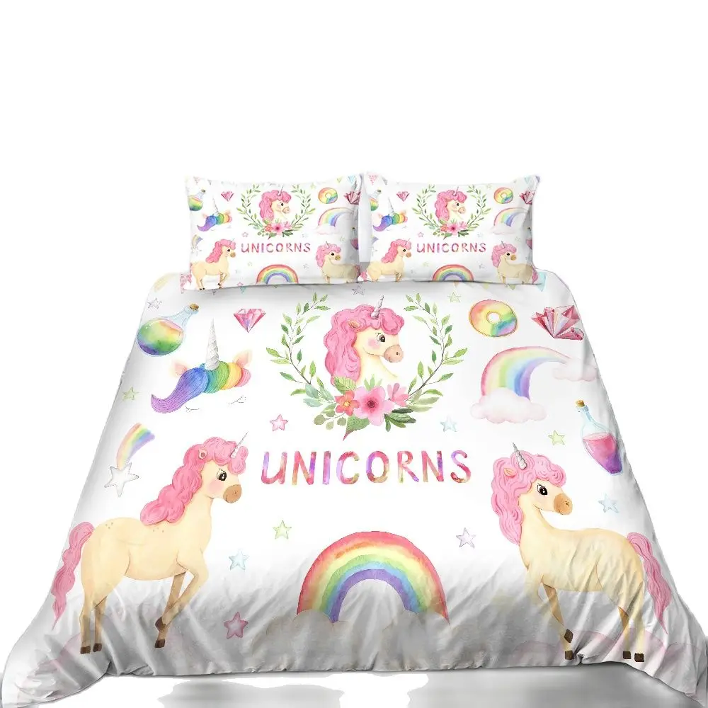 Unicorn Pink Floral Bedding Set Bedroom Decor Kids Girls Gifts Duvet Comforter Cover 2/3 Pieces Bedspread with Pillowcases 
Unicorn Pink Floral Bedding Set Bedroom Decor Kids Girls Gifts Duvet Comforter Cover 2/3 Pieces Bedspread with Pillowcases