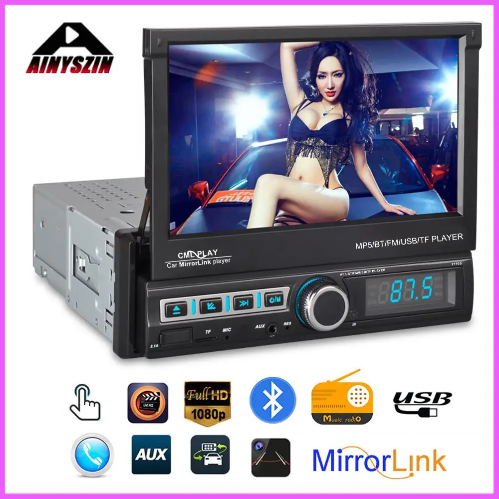 Автомагнитола 1 DIN, MP5, Bluetooth, FM, AUX, радио, стерео, Автомобильный плеер Mirror Link, CML-плеер, автомобильный мультимедийный плеер с сенсорным экраном 7...
Автомагнитола 1 DIN, MP5, Bluetooth, FM, AUX, радио, стерео, Автомобильный плеер Mirror Link, CML-плеер, автомобильный мультимедийный плеер с сенсорным экраном 7...
