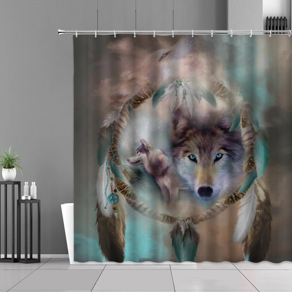 Wild Animal Wolf Bird Feather Print Shower Curtains Colour Fantasy Pattern Waterproof Bathroom Curtain Bohemia Home Decor Screen
Wild Animal Wolf Bird Feather Print Shower Curtains Colour Fantasy Pattern Waterproof Bathroom Curtain Bohemia Home Decor Screen