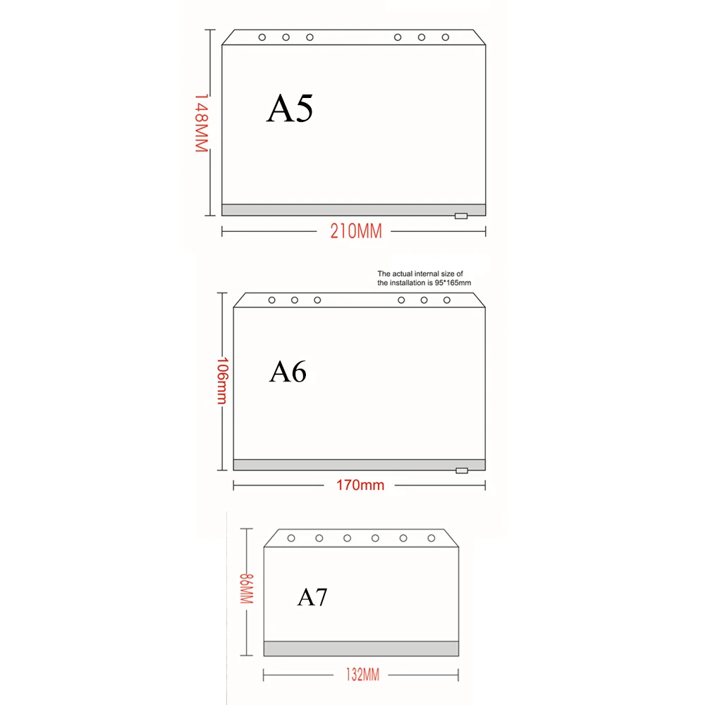 A5 A6 A7 12PCS Binder PocketsBinder Zipper Folders for 6-Ring Notebook Binder Transparent Loose Leaf Pouch Document Filing Bags
A5 A6 A7 12PCS Binder PocketsBinder Zipper Folders for 6-Ring Notebook Binder Transparent Loose Leaf Pouch Document Filing Bags