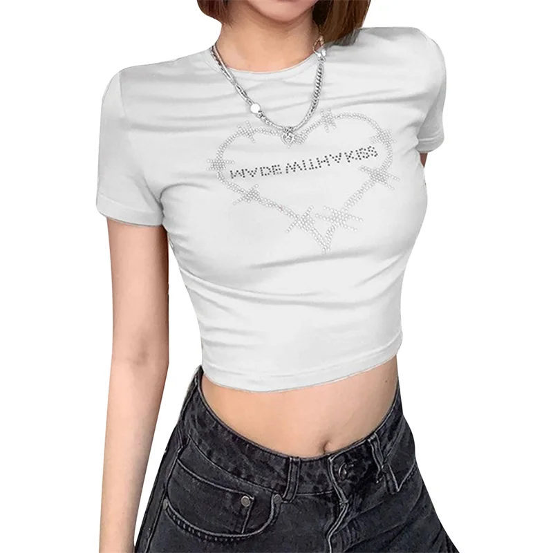 Summer Fashion Tops 2021 Women's Slim Crop Tops Short Sleeve Letter Lettering Printed T-shirt
Summer Fashion Tops 2021 Women's Slim Crop Tops Short Sleeve Letter Lettering Printed T-shirt