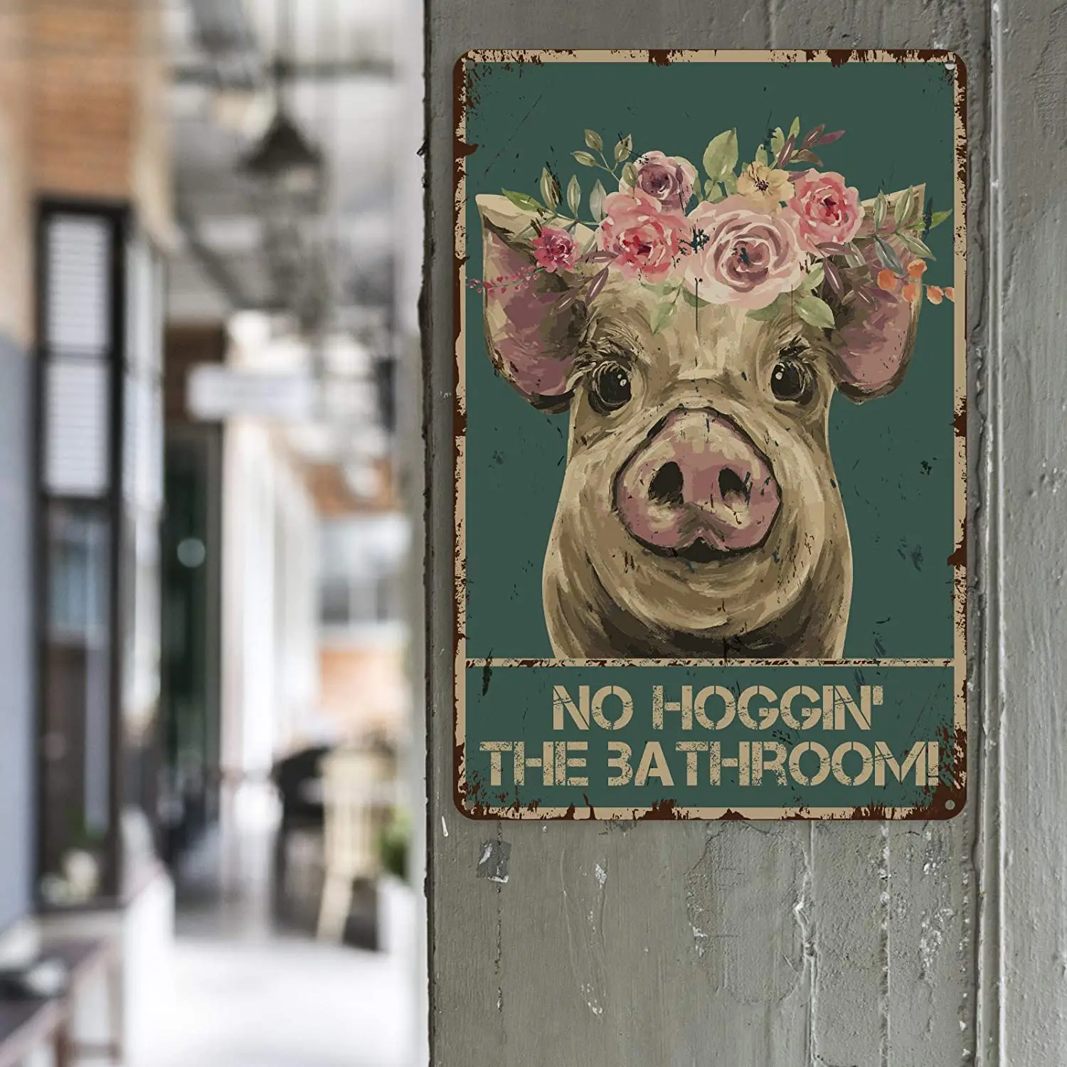 Funny Bathroom Quote Metal Tin Sign Wall Decor - Vintage Hello Sweet Cheeks Pig Tin Sign for Office/Home/Classroom Bathroom
Funny Bathroom Quote Metal Tin Sign Wall Decor - Vintage Hello Sweet Cheeks Pig Tin Sign for Office/Home/Classroom Bathroom