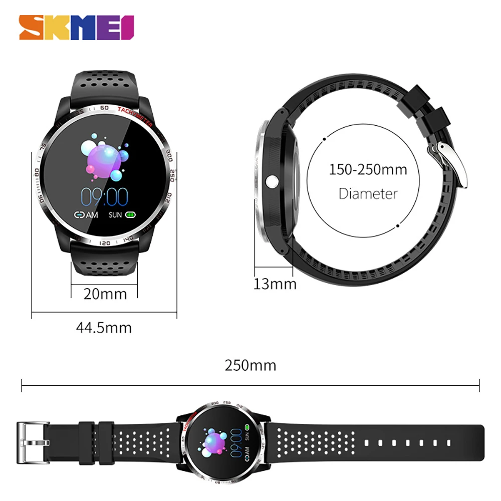 

SKMEI Sport Men Watches Heart Rate Blood Tracker Mens Wristwatches IP67 Waterproof Call Remind Male Watch Clock reloj hombre W3