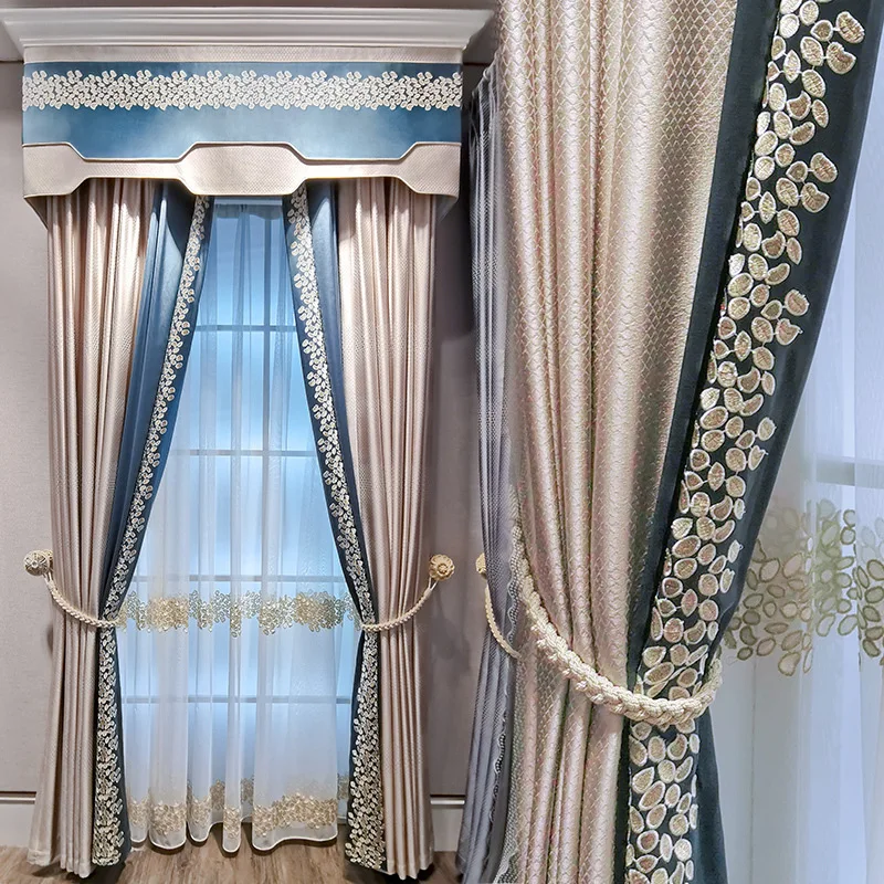 Luxury Coffee Blue Blackout Curtains for Living Room Floral Embroidered Chenille Heavy Fabric Baroque Sliding Glass Door js331D
Luxury Coffee Blue Blackout Curtains for Living Room Floral Embroidered Chenille Heavy Fabric Baroque Sliding Glass Door js331D