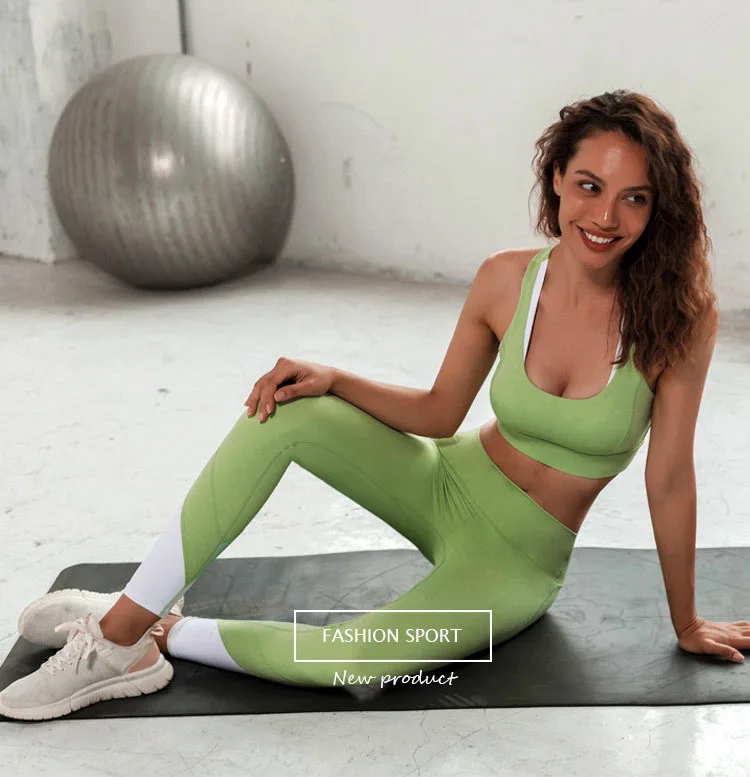 S-XL Sports Sets Women Gym Clothing Color Contrast 2PCS Yoga Suits Sportswear Sexy Fitness Stretchy Tracksuits Workout Sets 
S-XL Sports Sets Women Gym Clothing Color Contrast 2PCS Yoga Suits Sportswear Sexy Fitness Stretchy Tracksuits Workout Sets