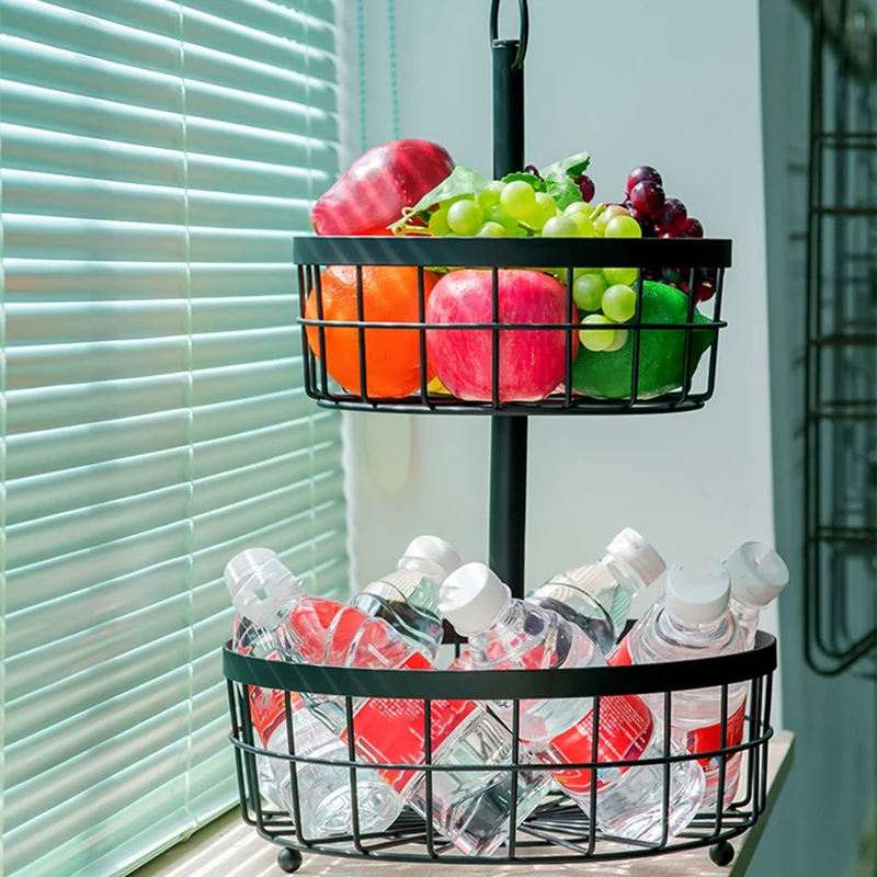 Double Layer Fruit Basket Creative Fashion Wrought Iron Living Room Fruit Bowl Multi-Function Storage Basket Rack
Double Layer Fruit Basket Creative Fashion Wrought Iron Living Room Fruit Bowl Multi-Function Storage Basket Rack