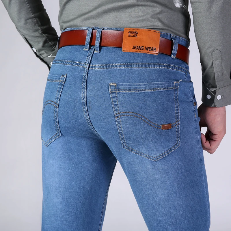 Classic Style Men's Thin Light Blue Jeans Spring Summer Business Casual Advanced Stretch Straight Jean Male Brand Pants
Classic Style Men's Thin Light Blue Jeans Spring Summer Business Casual Advanced Stretch Straight Jean Male Brand Pants